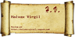 Halvax Virgil névjegykártya